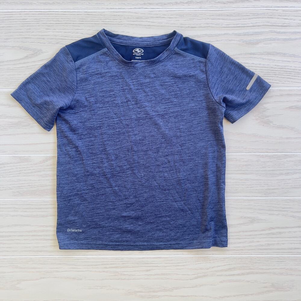 Athletic Works Boys Small Blue Gray DriWorks Active T-Shirt